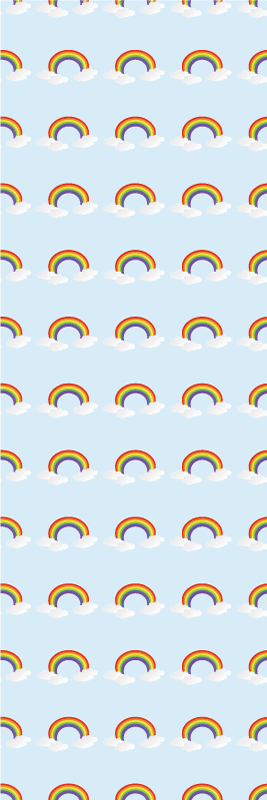 Fargerik regnbue og skyer vinyl teppe soverom - Tenstickers