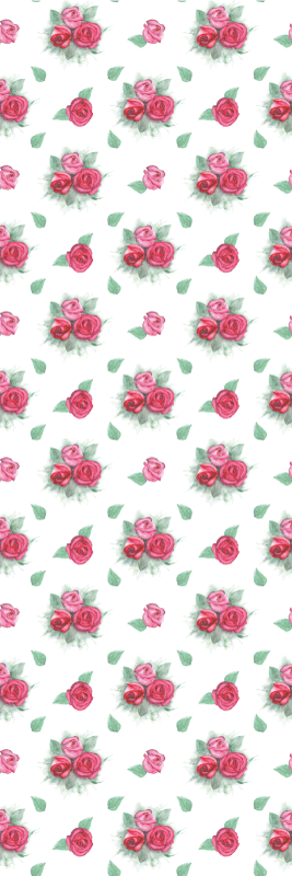 Rosa og røde roser vinyl teppe soverom - Tenstickers