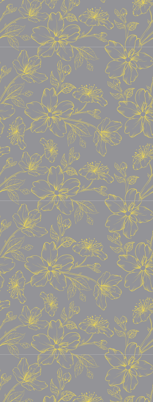 Vinyl teppe soverom pantone floral - Tenstickers