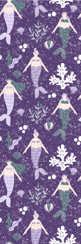 Mermaid splash vinyl teppe soverom - Tenstickers