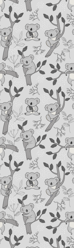 Vinyl teppe soverom grå koala mønster - Tenstickers