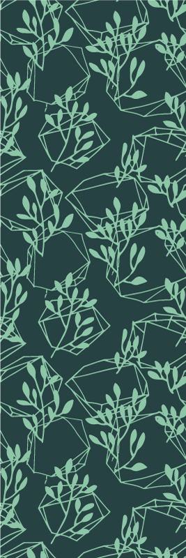 Grønne vintage planter vinyl teppe soverom - Tenstickers