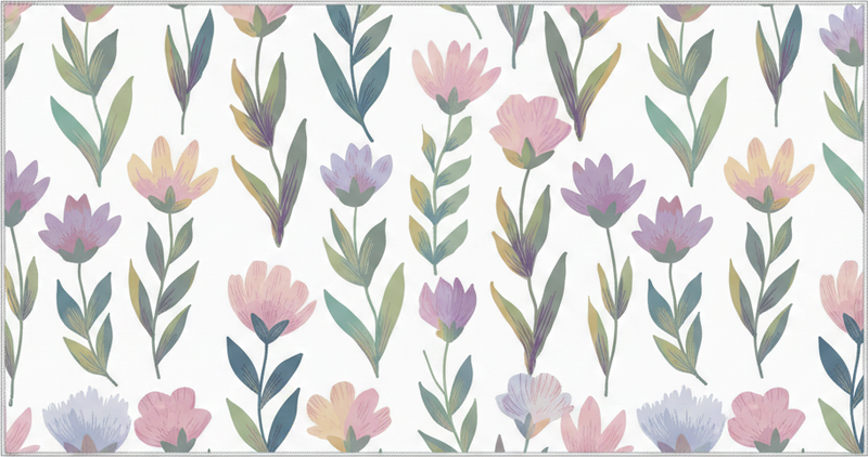 Vinyl teppe soverom med nordisk stil blomsterdekor - Tenstickers