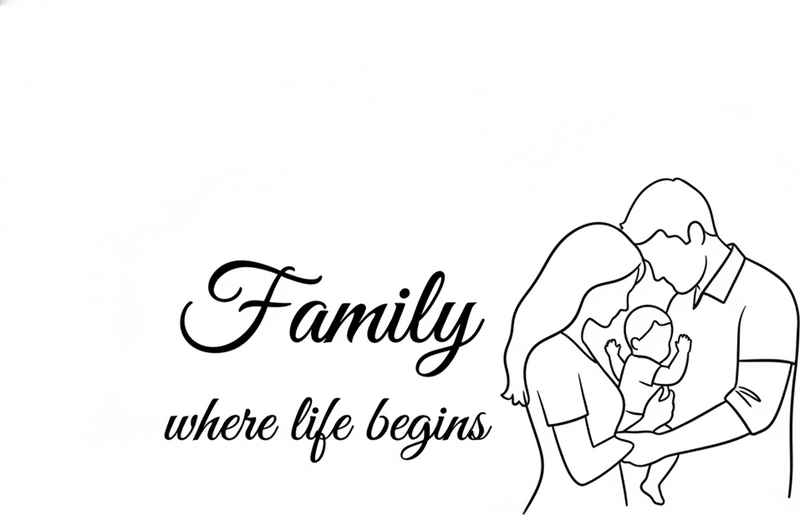 Familie der livet begynner vinyl teppe soverom - Tenstickers