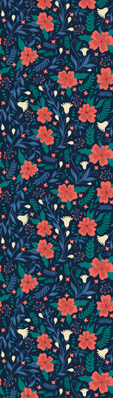 Vinyl teppe nordisk kunstneriske blomster - Tenstickers