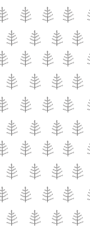 Grå minimalistiske treformer vinyl teppe nordisk - Tenstickers