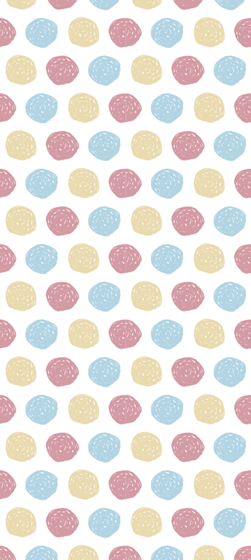 Vinyl teppe nordisk pastellfargede prikkar - Tenstickers