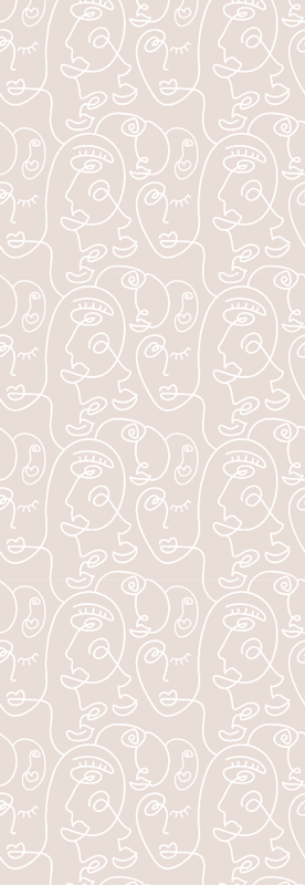 Vinyl teppe nordisk rosa og hvit mønster - Tenstickers