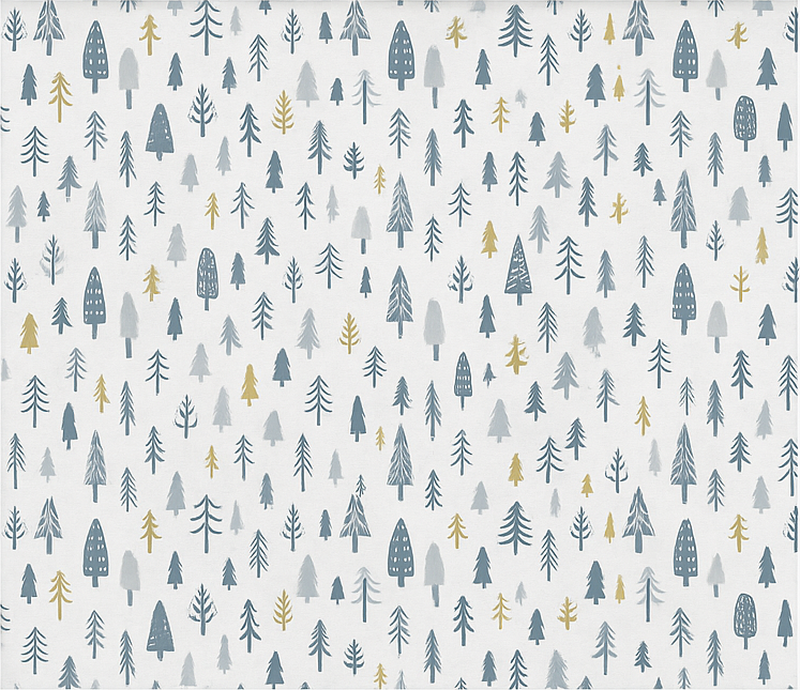 Vinyl teppe nordisk vinter skogscene - Tenstickers