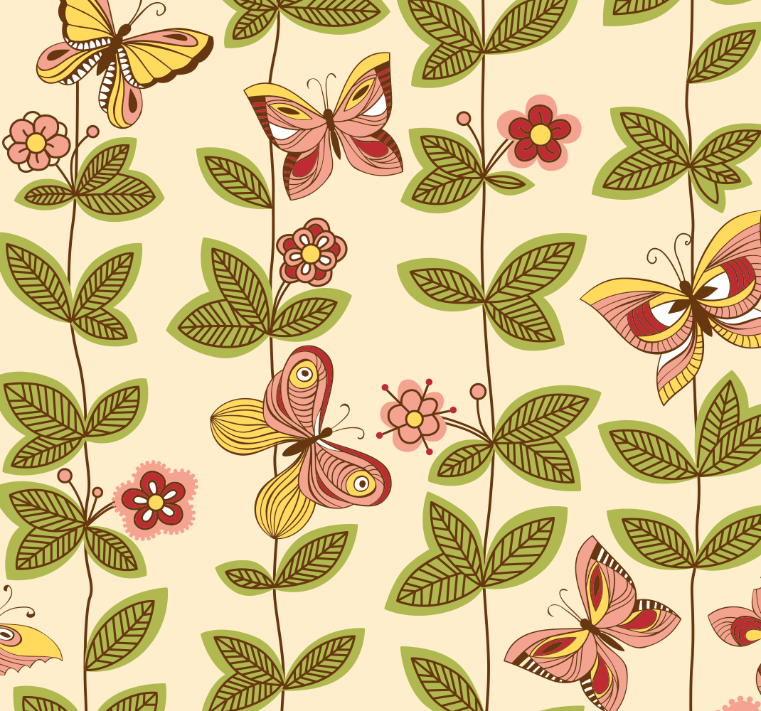 Vinyl teppe natur sommerfugler - Tenstickers