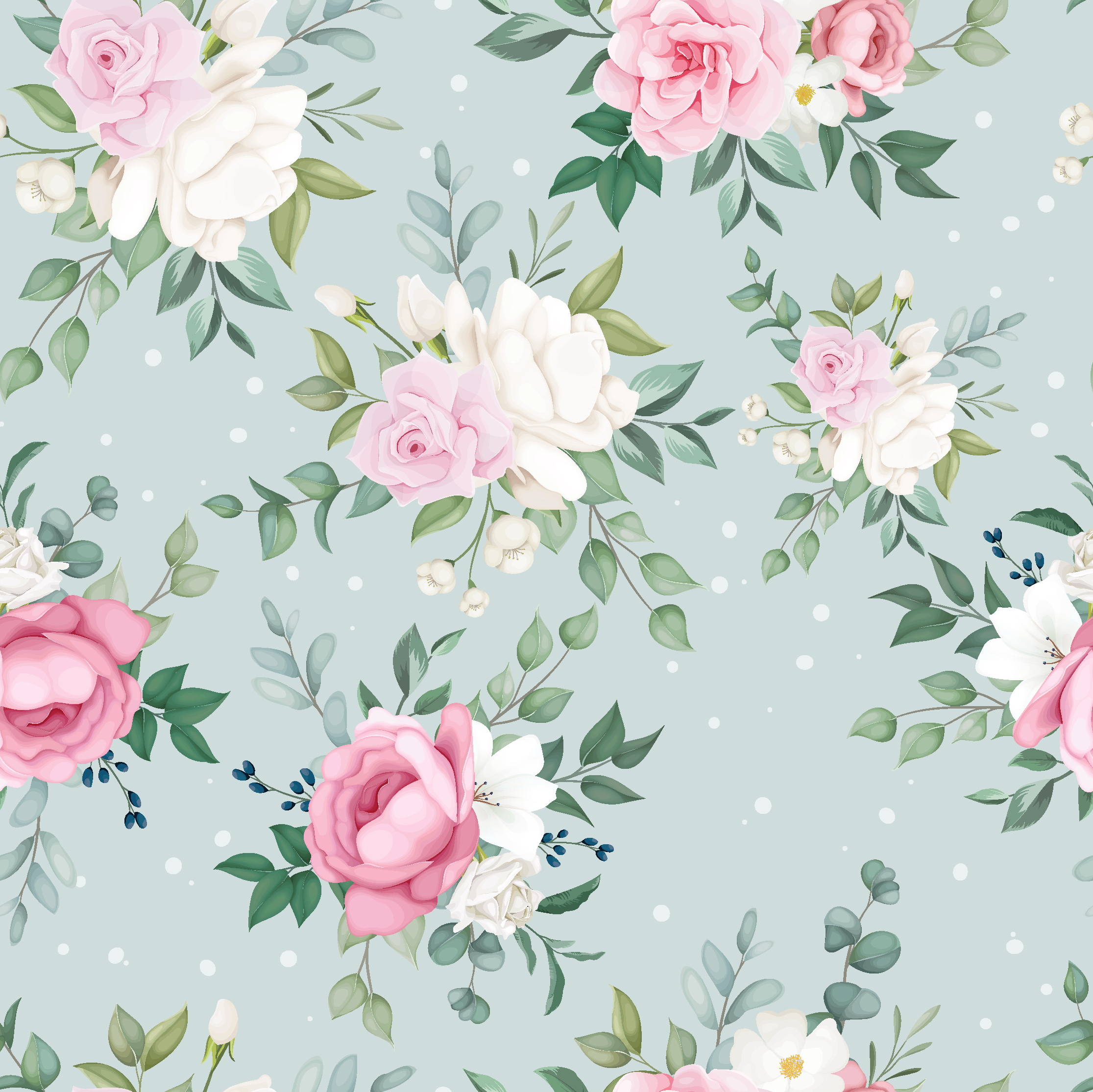Blå og rosa blomster vinyl teppe natur - Tenstickers