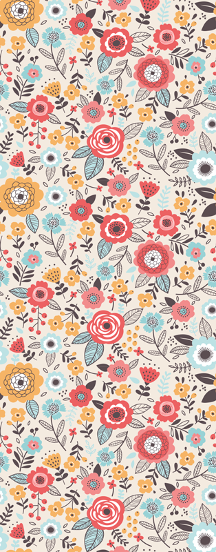 Blomstertrykk 'ditsy' vinyl teppe natur - Tenstickers