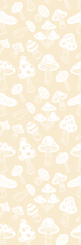 Vinyl teppe natur med beige sopper design - Tenstickers