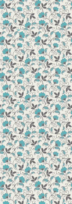 Vinyl teppe natur teal lotusblomst - Tenstickers