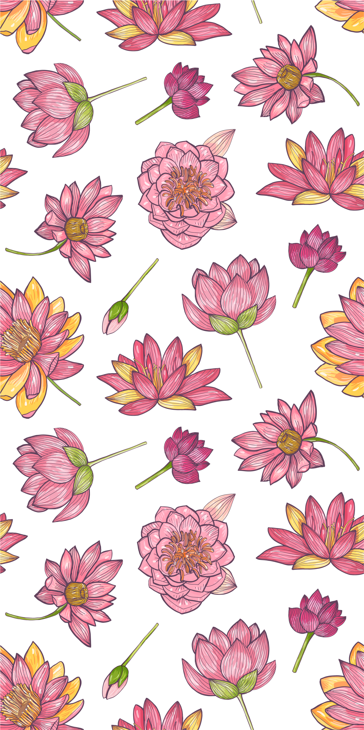 Vinyl teppe natur rosa lotusblomster - Tenstickers