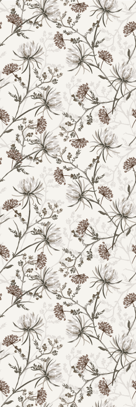 Vinyl teppe natur med vintage beige blomsterdesign - Tenstickers