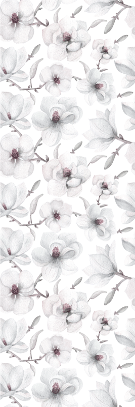 Elegant gren med magnolia blomst vinyl teppe natur - Tenstickers