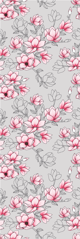 Vinyl teppe natur med flere magnolia blomster - Tenstickers