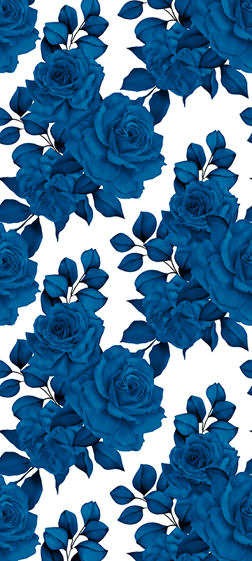 Vinyl teppe natur blå blomster ny nostalgi - Tenstickers