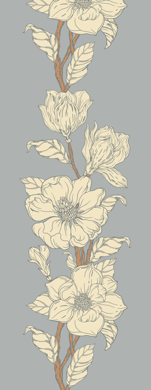 Vinyl teppe natur ny nostalgi stil magnolia - Tenstickers