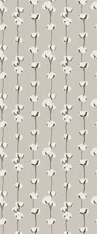 Vinyl teppe natur kunstneriske bomull blomster - Tenstickers