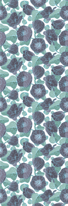 Mallow flowers vinyl teppe natur - Tenstickers