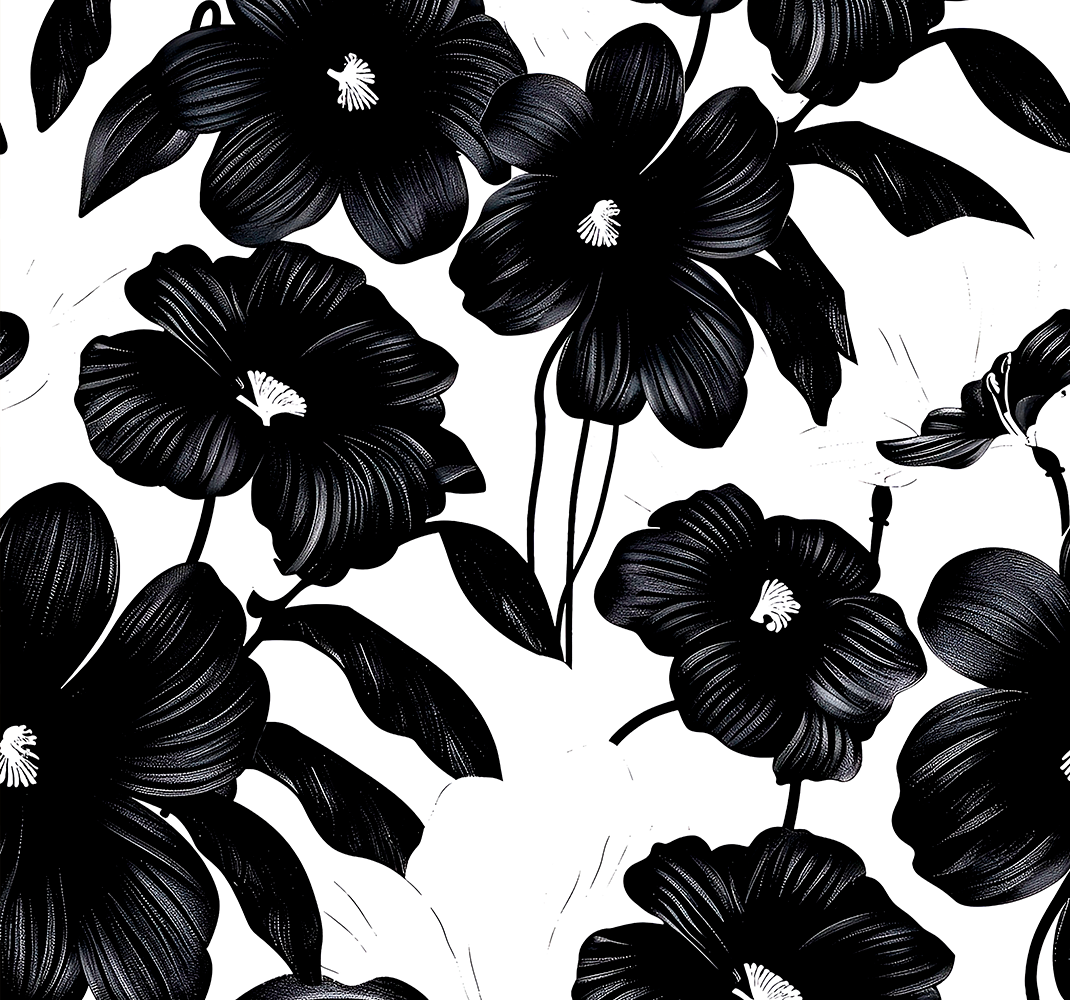 Vinyl teppe natur sort valmue - Tenstickers