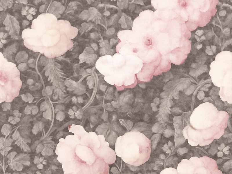 Vinyl teppe natur vintage linblomst - Tenstickers