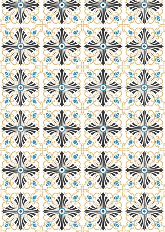 Vinyl teppe vintage med kryss spiral design - Tenstickers