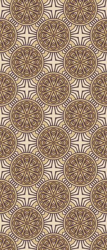 Vinyl teppe vintage damask stil sirkler - Tenstickers