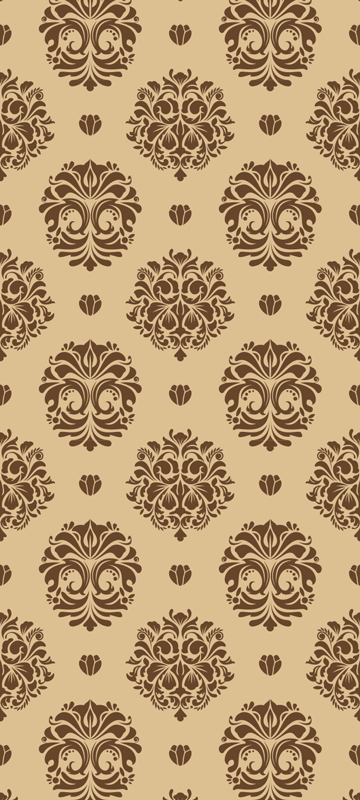 Vinyl teppe vintage beige damask stil - Tenstickers