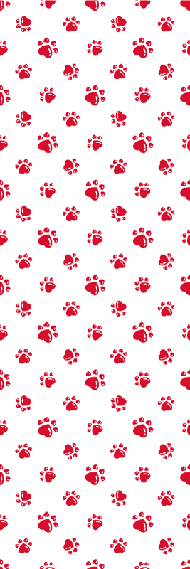 Vinyl teppe dyr med katt poter og hjerte design - Tenstickers