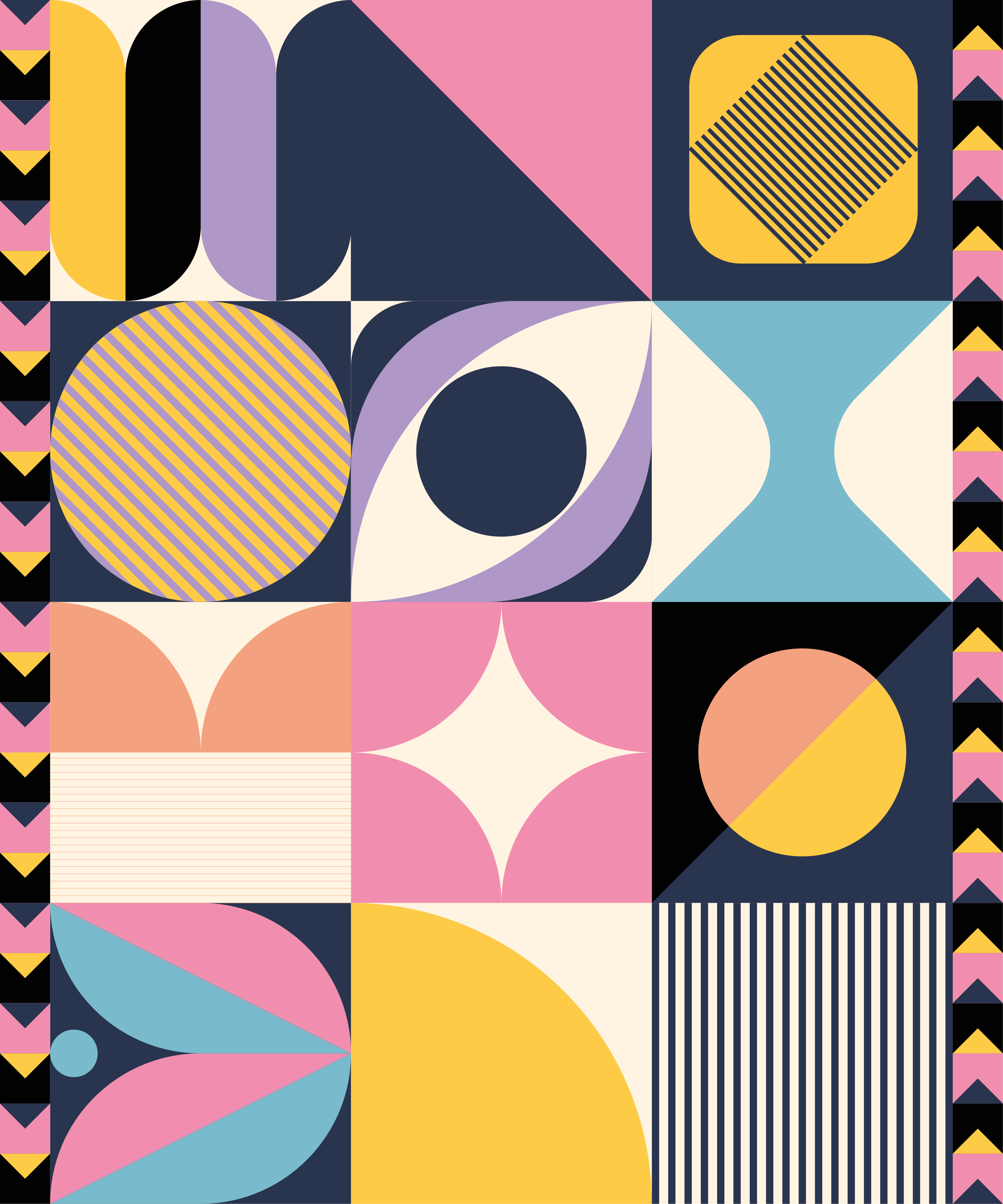 Vinyl teppe moderne geometrisk kunst med figurer - Tenstickers