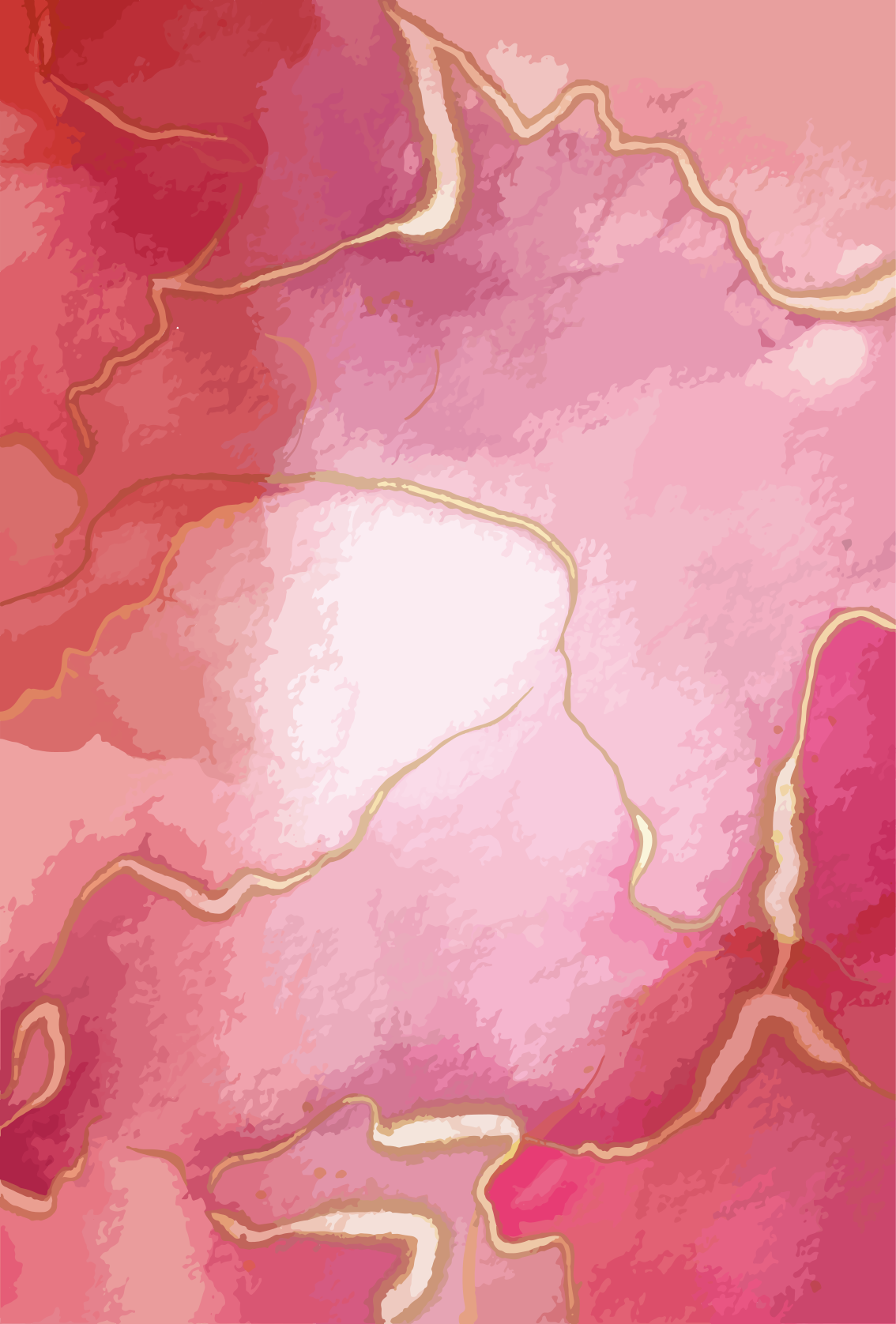 Vinyl teppe moderne rosa og gull marmor effekt - Tenstickers
