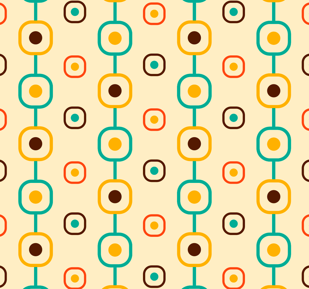 Vinyl teppe vintage 60-talls geometrisk - Tenstickers