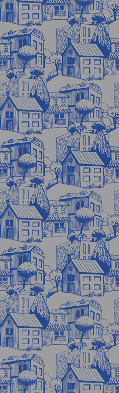 Vinyl teppe vintage fasader - Tenstickers