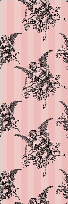 Vinyl teppe vintage med toile de jouy mønster - Tenstickers
