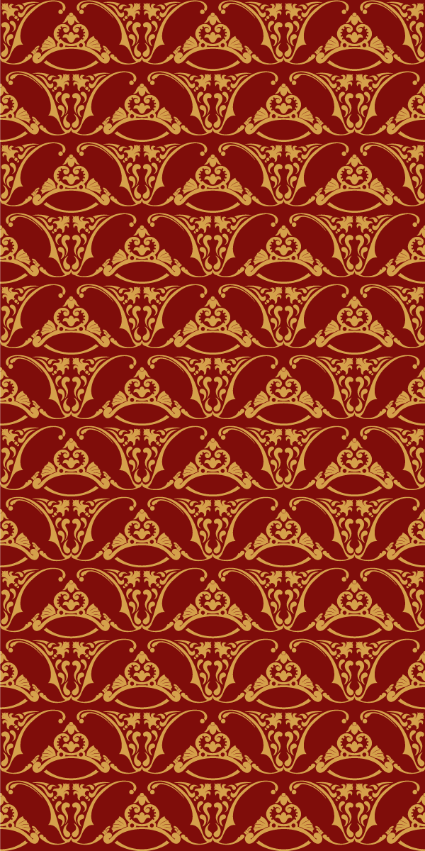 Vinyl teppe vintage pugin design - Tenstickers