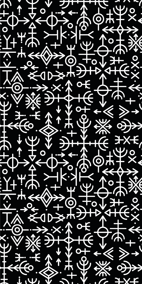 Vinyl teppe vintage viking symbols sett - Tenstickers