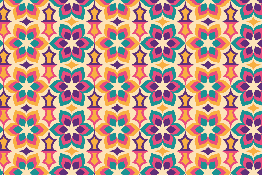 Vinyl teppe vintage 70-talls blomster - Tenstickers