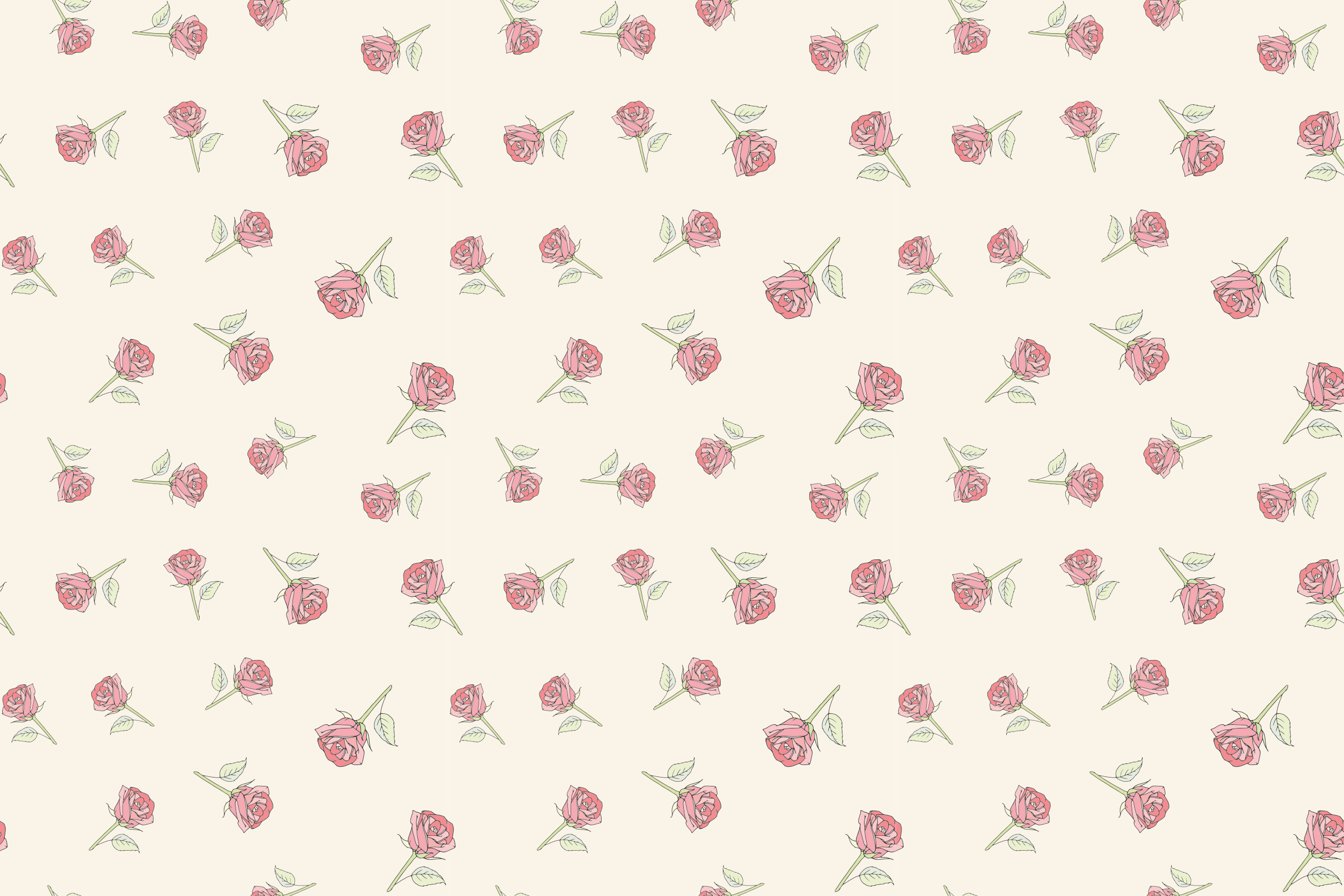 Vinyl teppe vintage romantisk rose mønster - Tenstickers