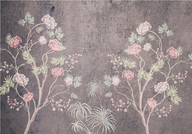 Vinyl teppe vintage rosetre design - Tenstickers