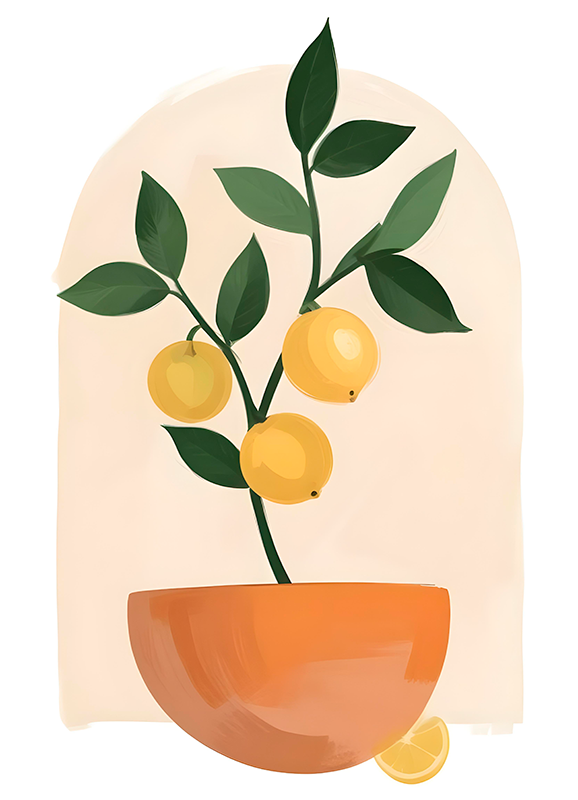Liten frukttrær vinyl teppe blomster og planter - Tenstickers
