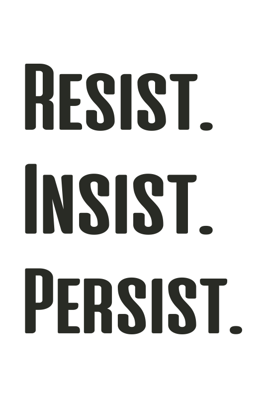 Resistere insistere persistere vinyl teppe sagn og tekster - Tenstickers