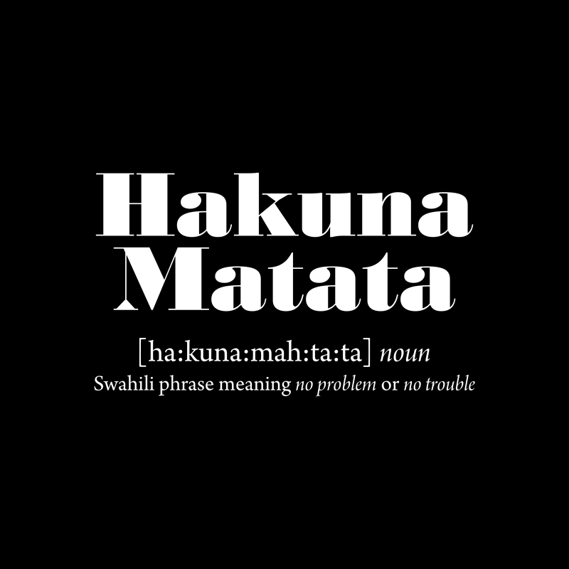 Hakuna matata betydning vinyl teppe sagn og tekster - Tenstickers