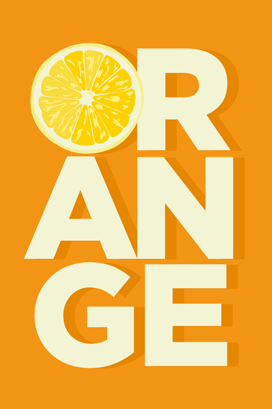 Sliced orange text vinyl teppe sagn og tekster - Tenstickers