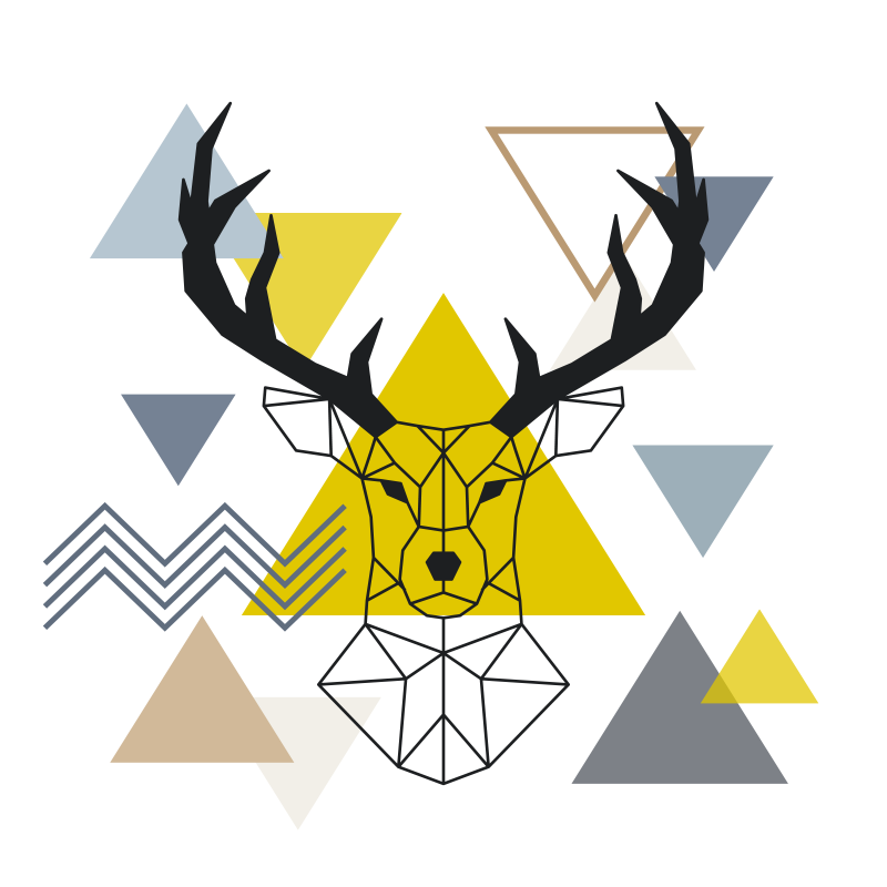 Vinyl teppe geometrisk geometri hjort - Tenstickers