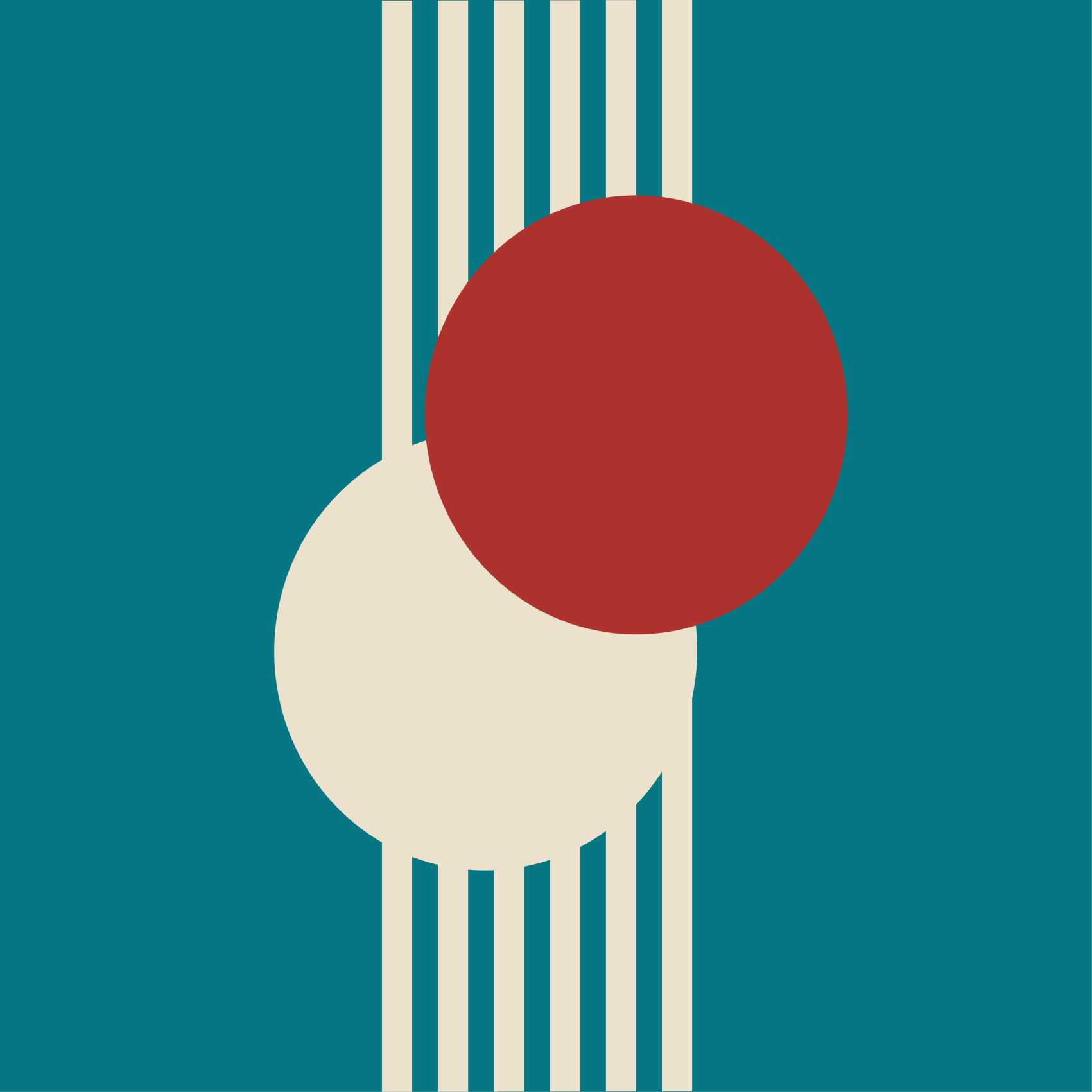 Vinyl teppe geometrisk to sirkler abstrakt kunst - Tenstickers