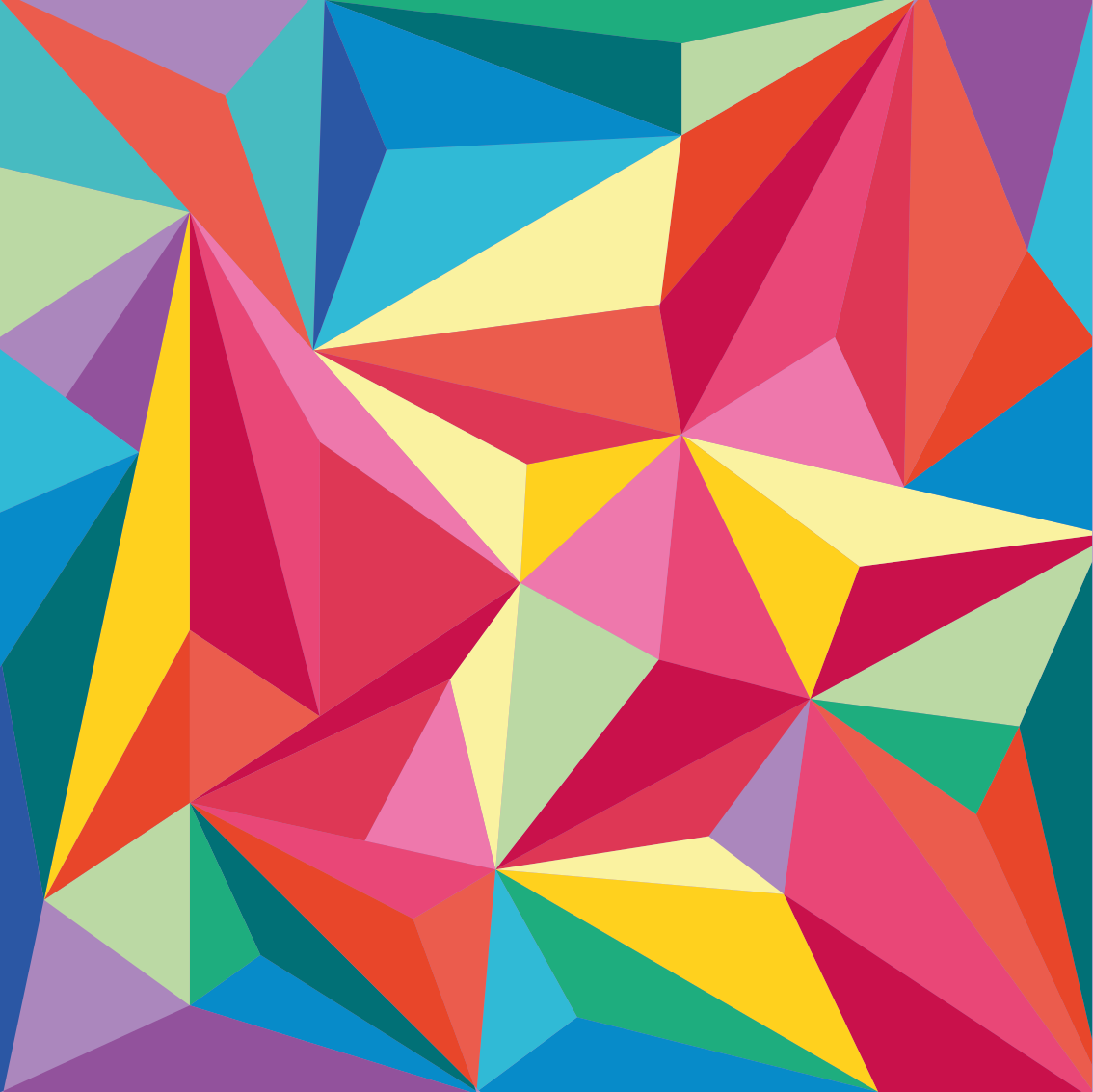 Vinyl teppe geometrisk flerfarget mønster - Tenstickers