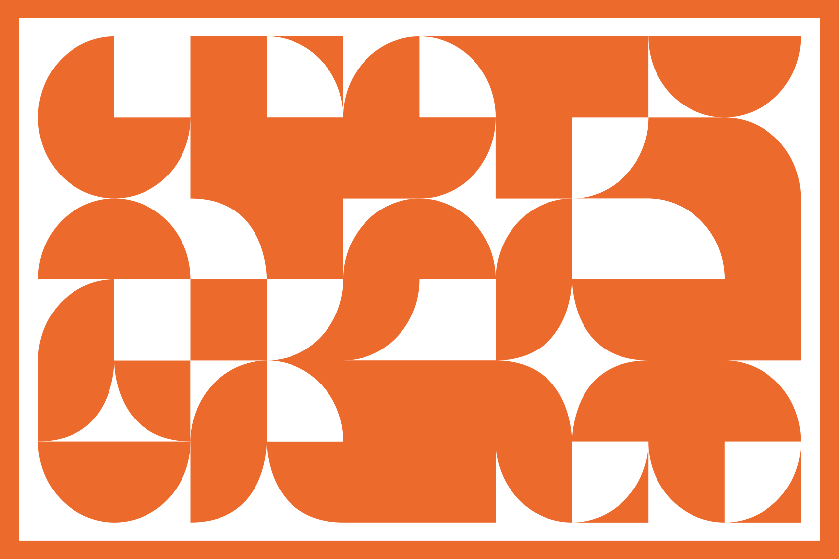 Vinyl teppe geometrisk oransirkulært kunstmønster - Tenstickers